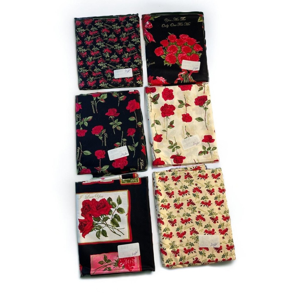 Romancing The Rose Ro Gregg Northcott Cotton Fabric Lot Of‎ 6 ~ 2-Yard Pieces